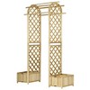 Outsunny 17.25" Wooden Wedding Arch, Garden Arch Arbor for Climbing Plants & Trellis Design for Vines, Ceremony, Party, Backdrop, Natural - 4 of 4