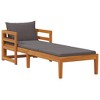 vidaXL Sun Lounger Dark Grey Cushion, Acacia Wood Frame - 2 of 4