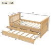 TIRAMISUBEST Twin Size Platform Bed Frame with Trundle, Solid Wood Storage Daybed with 3 Drawers - 4 of 4