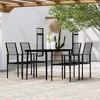 vidaXL Patio Dining Set, 5 Piece, in Black with Glass Tabletop and PVC Hollow Rattan Chairs for Outdoor, Garden, Deck - 2 of 4