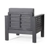 PAGED Outdoor Dining Chairs Contemporary Wood Patio Chairs with Arms, Upholstered Seat for Patio, Yard, Balcony - 3 of 4