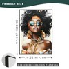 Gulches Canvas Wall Art Girl with Curly Hair Sunglasses Orange Headwrap Earrings and Necklaces - 4 of 4