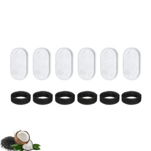 NISPIRA PLWF003 PLWF006 Stainless Steel Cat Water Fountain Activated Charcoal Water Filter Kit Replacements with Spongies For Petlibro. 6 Packs - 1 of 4