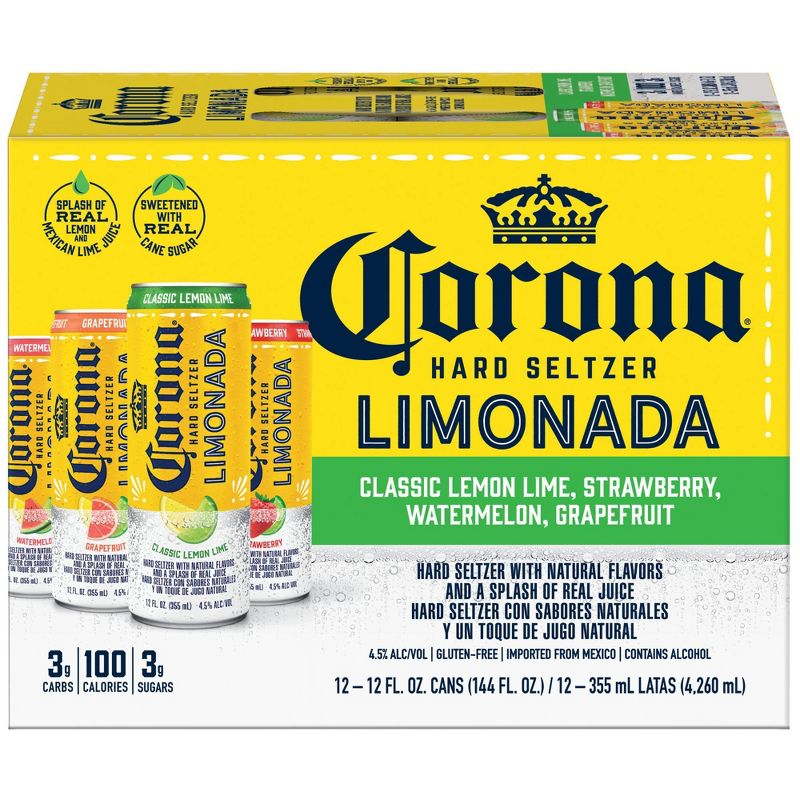 Corona Hard Seltzer Limonada Variety Pack - 12pk/12 fl oz Slim Cans, 3 of 11