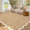 Washable Area Rug Modern Scalloped Rugs for Living Room Bedroom Soft Thin Non Slip Non Shedding Indoor Floor Carpet - 2 of 4