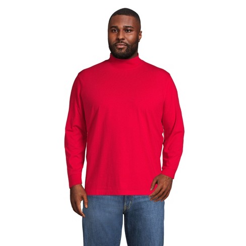 Lands' End Men's Big & Tall Super-T Mock Turtleneck - 4X Big Tall - Rich Red