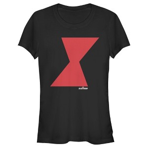 Juniors Womens Marvel Black Widow Bold Hourglass T-Shirt - 1 of 3