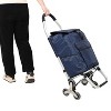 KTMBDW Stair Climber Trolley Dolly, Grocery Cart 3 Wheels Heavy Duty Shopping Hand Truck Made for Condos Apartments, Removable Shopping Oxford - 2 of 4
