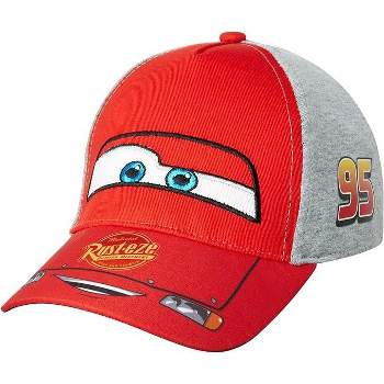 Lightning McQueen Boys Baseball Hat, Cars Hat for Kids Ages 2-7 (Red & Gray)