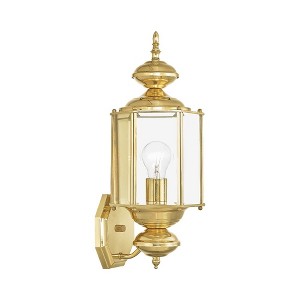 Livex Lighting Outdoor Basics 1 - Light Wall Light in  Polished Brass - 1 of 4