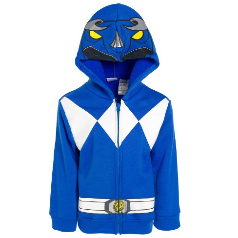 Power Rangers Blue Ranger Big Boys Fleece Zip Up Hoodie Blue 18 20