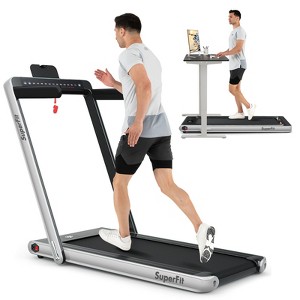 SuperFit 2.25HP 2 in 1 Dual Display Treadmill Jogging Machine W/ Speaker - 1 of 4