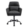 Ridstar Faux Leather Office Chair with Black Base & Height Adjustment for Office & Bedroom-Black - 4 of 4