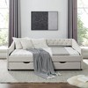 (80.5''x55.5''x27.5'')Full Size Daybed with Drawers Upholstered Tufted Sofa Bed"Grey+ Polyester" - 3 of 4