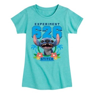 Girls' - Lilo And Stitch - Collegiate Experiment 626 Fitted Short Sleeve Graphic T-Shirt - 1 of 3