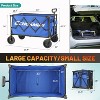 MaseiKar Heavy Duty 350 Lbs Capacity Collapsible Wagon, Outdoor Folding Camping Wagons, Grocery Portable Utility Cart, Adjustable Rolling Carts - 2 of 4