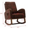 NicBex Linen Fabric Glider Rocking Chair with Side Pocket,Upholstered Nursery Rocking Chairs with High Backrest,Nursing Chair for Bedroom - 3 of 4