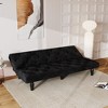 MYINDA 66" Velvet Sofa Bed Transforms into a Comfortable Sleeping Space, Perfect for Family Living Rooms, Apartments, and Bedrooms,Black - 3 of 4
