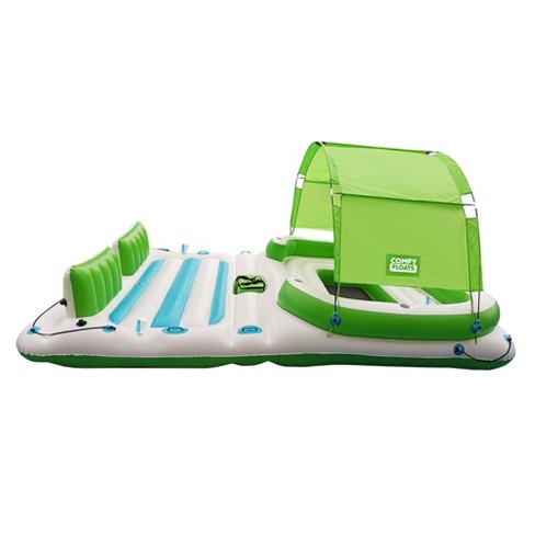 Comfy Floats 91464vm 13 Foot Misting Party Platform Inflatable Summer Float For Pool Lake River With Misters For Water Fits 6 People Green Target - roblox whatever floats your boat balloons