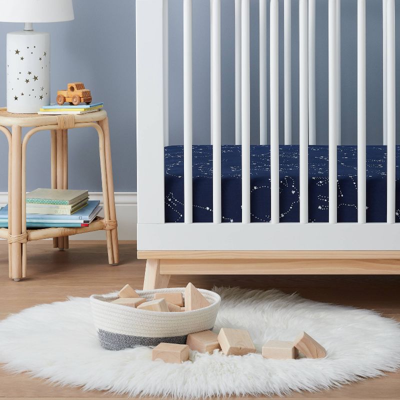 Fitted Crib Sheet Constellation - Cloud Island&#8482; Navy, 3 of 7