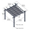 Woodgrain Aluminium Pergola Upgraded Retractable Outdoor Pergola with Canopy Modern Gazebo for Backyard, Patio, Porch, Grape Trellis - 4 of 4