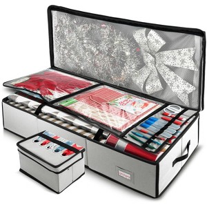 Hearth & Harbor Christmas Wrapping Paper & Holiday Accessories Storage Container - 1 of 4