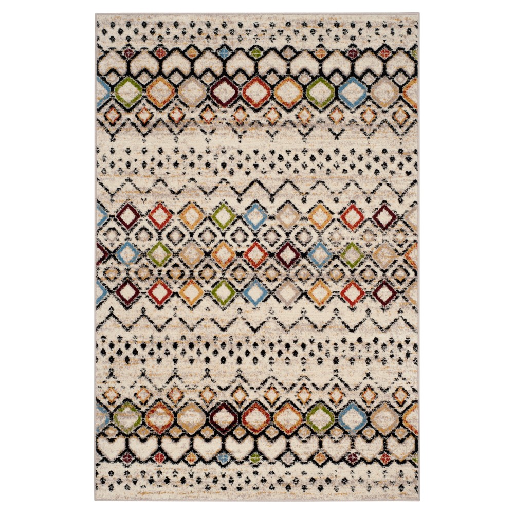 5'1inx7'6in Harry Loomed Geometric Area Rug Ivory/Multi - Safavieh