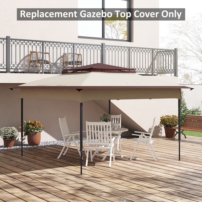 Outsunny 11' x 11' Pop up Canopy Replacement Top, 30+ UV Protection, 2-Tier Canopy Cover, 3 of 7