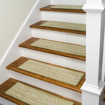 Colonial Mills Monterey Wool Tweed Stair Treads - Green 8"x28"