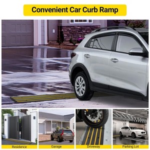 Rubber Curb Ramps, Rubber Threshold Ramp, Doorway Rubber Ramp 44000 Capacity Curbside Bridge Ramp for Car, Truck, Bike, Motorcycle, Wheelchair - 1 of 4