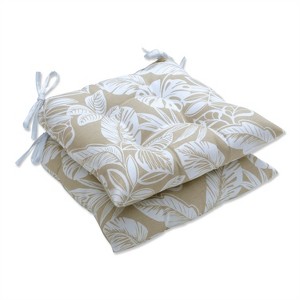 Set of 2 Delray Outdoor/Indoor Tufted Squared Seat Cushions - Pillow Perfect - 1 of 4