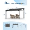 Wall Mounted Hardtop Gazebo – Lean-to Aluminum Frame with Polycarbonate Roof, Ideal for Outdoor Patio, Lawn, Deck, and Parties - 2 of 4