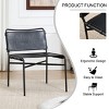 INFURNIC Accent Chairs 2PCS Leather Leisure Chairs Medieval Armless Chair Retro Accent Chairs for Living Room, Black, 21.65"*25.59"*28.34" - 2 of 4