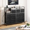 39" Fabric Drawer Dresser, Modern Dresser with Charging Station, Chest of Drawers with 9 Drawers and Shelf, Tv Stand Dresser - 2 of 4