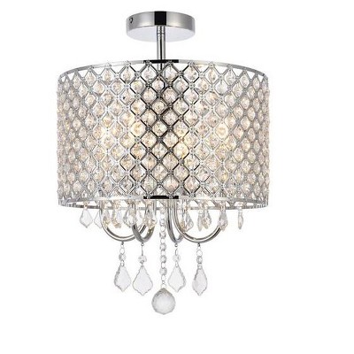Elegant Lighting Elise 14 inch flush mount in chrome