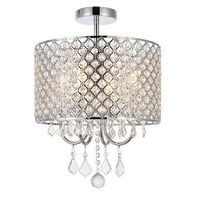 Elegant Lighting Elise 14 inch flush mount in chrome - 1 of 4