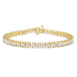 EVERLY JEWELRY | Yellow Plated Sterling Silver 4 1/2 CT TGW Created White Moissanite Bracelet, 7.25-inch - 1 of 3