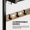 BDELITE Hall Tree with 2 Movable Drawers, Shoe Storage, Shelves and Garment Racks & 23 Hooks (Fixed and Movable)-33.1*11.8*70.86 Inch, Brown - 4 of 4