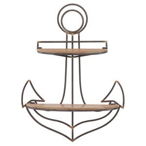 Anchor Wall Shelf - Danya B.: 2-Tier Maritime Storage, Metal Frame, No Assembly Required - 1 of 3