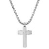 Steeltime Men's stainless steel cross pendant. Color Options: Silver, Gold - 2 of 4