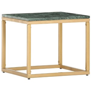 vidaXL Coffee Table Green 15.7"x15.7"x13.8" Real Stone with Marble Texture - 1 of 4