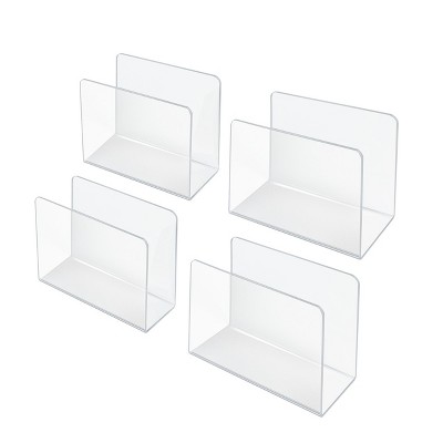 Small Clear Acrylic Desk File Holder Set of 4