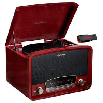 Electrohome Kingston Vintage Vinyl Record Player - Turntable Bluetooth Radio CD Aux USB Vinyl to MP3 with 32GB USB Drive