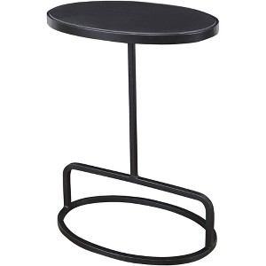Uttermost Jessenia 18" Wide Black Marble Iron Oval Accent Table - 1 of 1