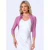 INSPIRE CHIC Women's Semi Sheer Open Front Elegant 3/4 Sleeves Mesh Bolero Shrug - 2 of 4