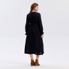Women's Twist-Front Balloon Long Sleeve Midi A-Line Dress - Universal Thread™ - 2 of 3