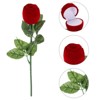 Unique Bargains Rose Shape Romantic Velvet Ring Box Jewelry Storage - 3 of 4