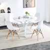 Cross Leg Modern Dining Table, with Round or Square Table Top, Pedestal Dining Table, End Table Leisure Coffee Table - 3 of 4