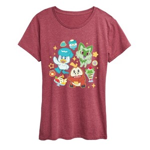 Women's - Pokémon - Sprig Fuec Quax Cafe Short Sleeve Graphic T-Shirt - 1 of 4
