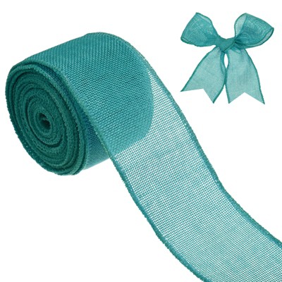 Unique Bargains Burlap Wired Edge Durable Thick Fabric Ribbons for DIY Crafts 1 Pc